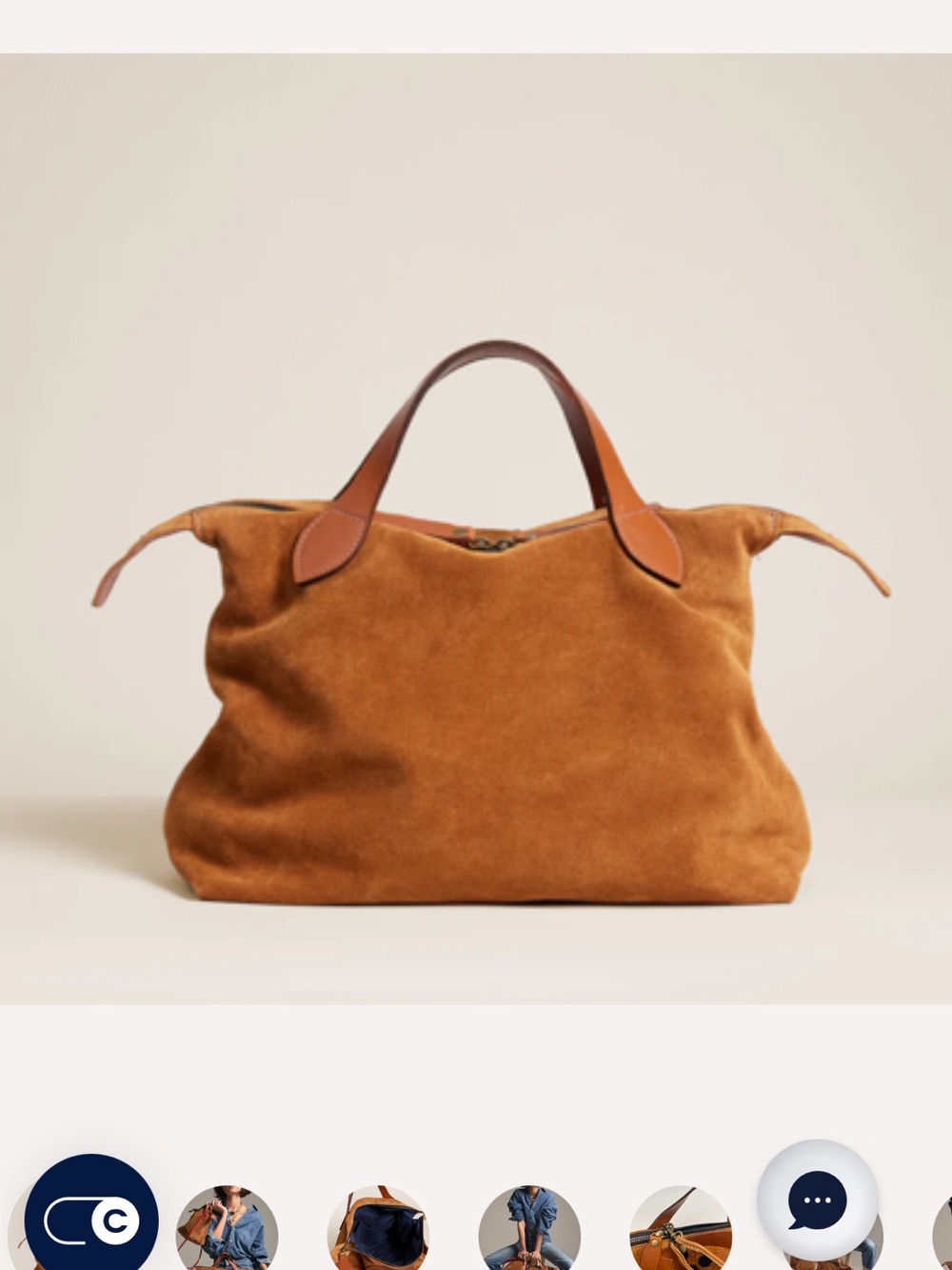 Parker Thatch Charlie Caramel Suede Bag